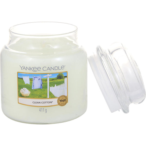 YANKEE CANDLE by Yankee Candle (UNISEX) - CLEAN COTTON SCENTED MEDIUM JAR 14.5 OZ