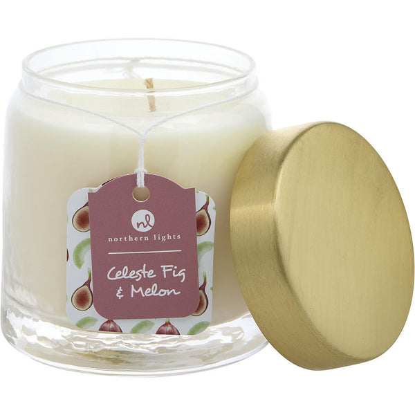 CELESTE FIG & MELON by Northern Lights (UNISEX) - SCENTED SOY GLASS CANDLE 10 OZ